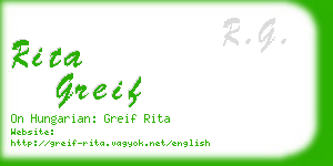 rita greif business card